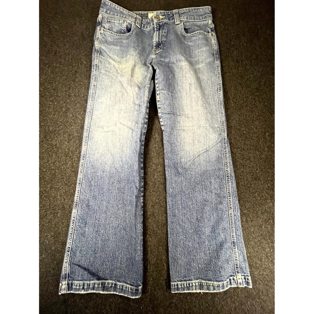 Y2K Maurices Flare Jeans Womens 11 12 Regular Blue Low Rise Denim Cotton Stretch